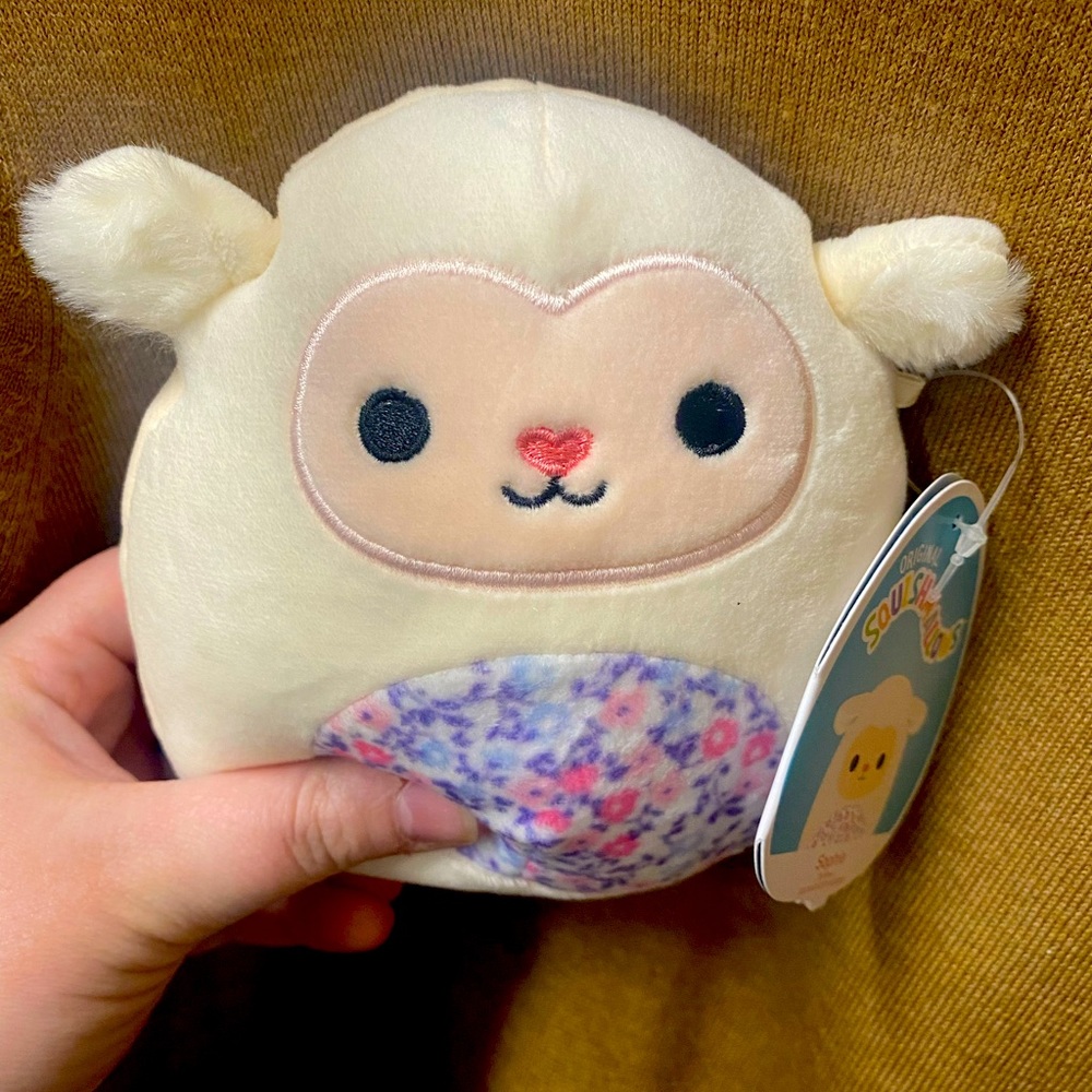 5” CB Sophie lamb squishmallow with floral belly